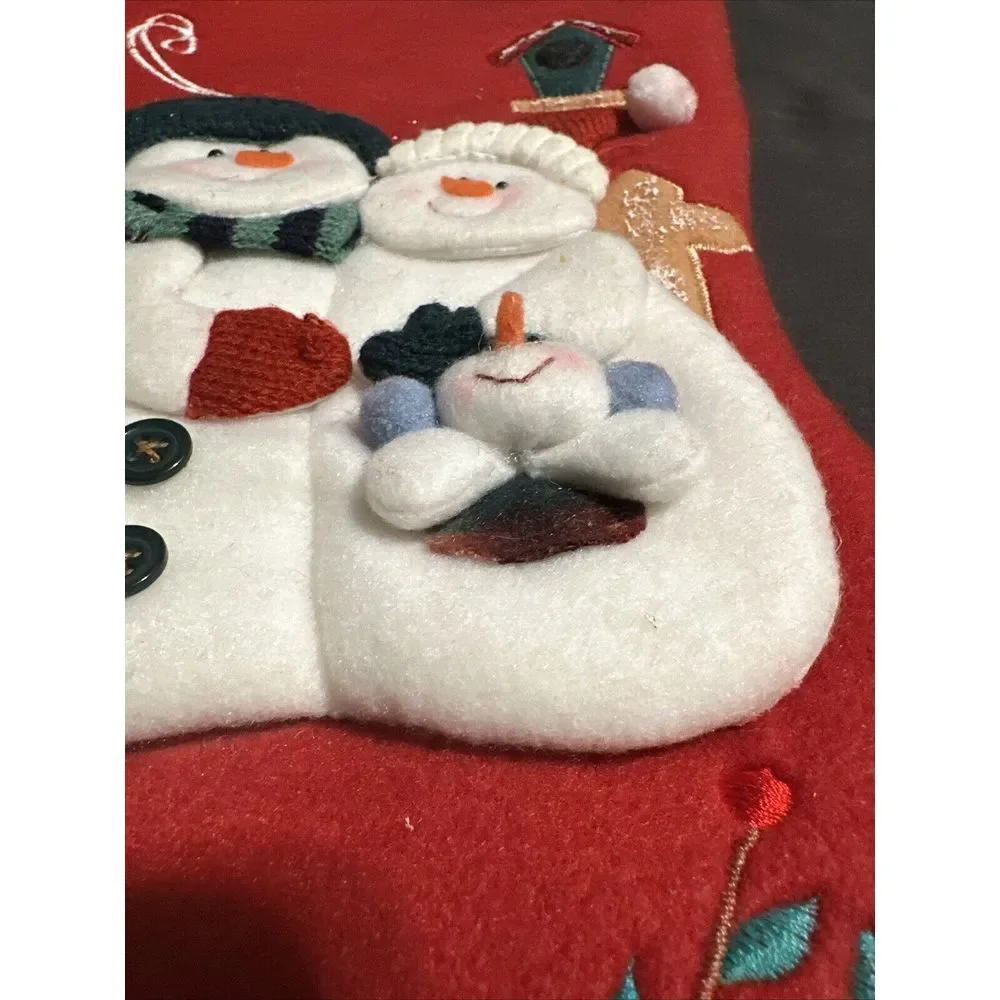 Lot of 4 3D Snowman Sleigh Bird House Christmas Stockings Penguin EUC